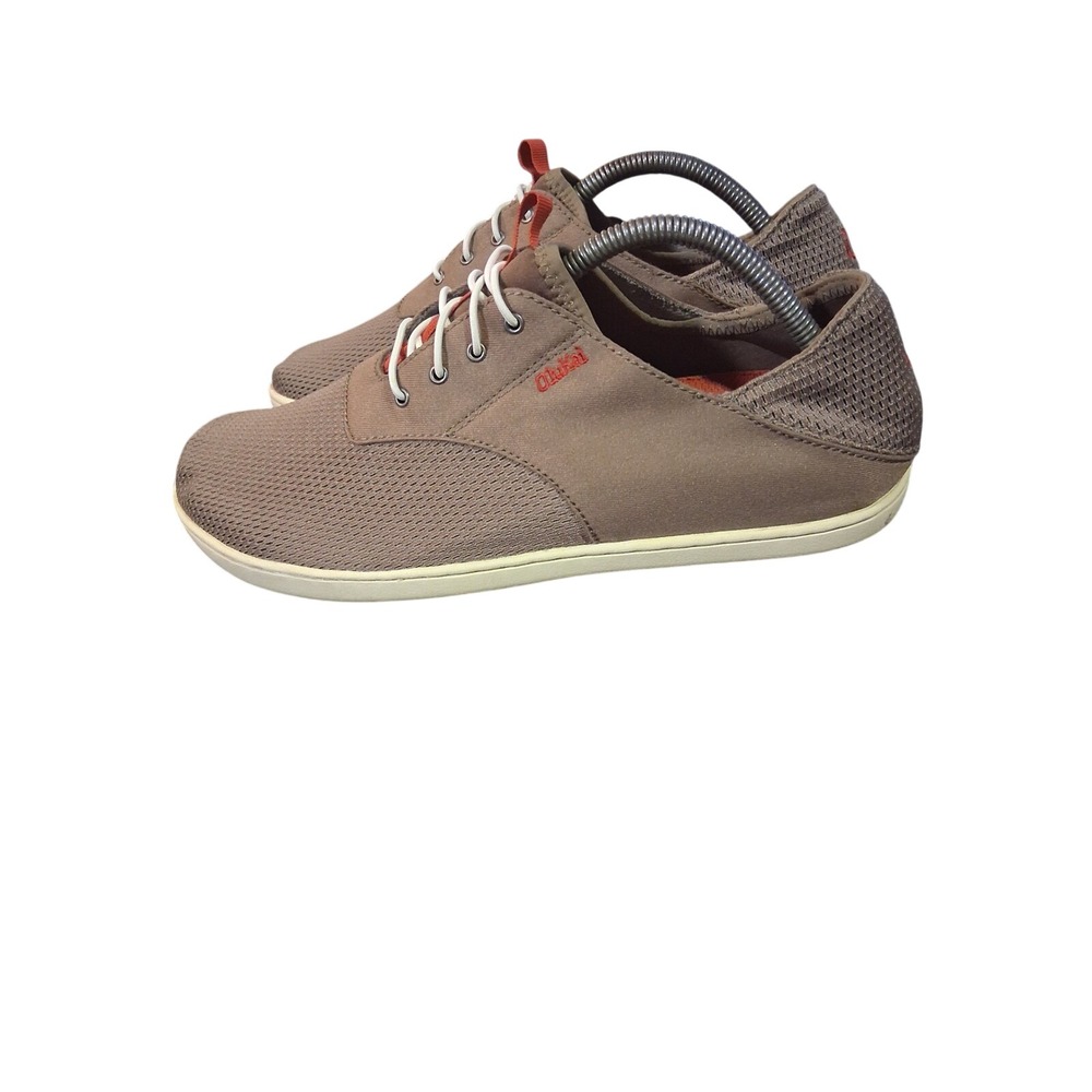 Olukai Nohea Moku Mens 9.5 Tan Brown Mesh Boat Shoes Sneakers‎ 10283-RK13